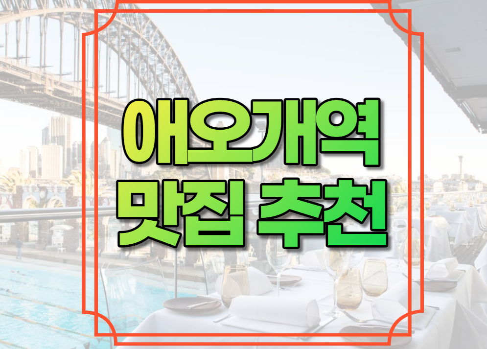 애오개역 맛집 추천