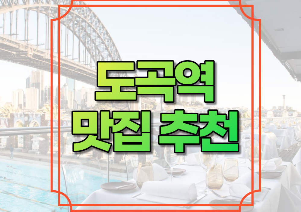 도곡역 맛집 추천