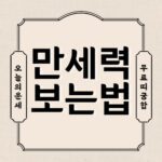 만세력 보는법