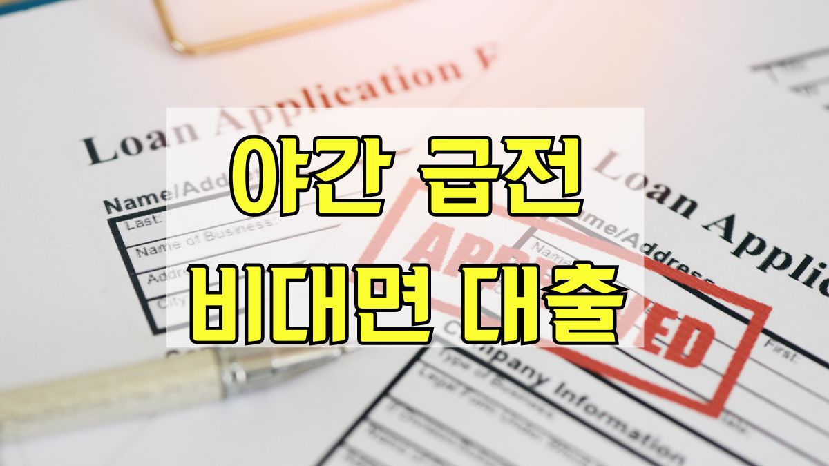 야간 급전 비대면 대출