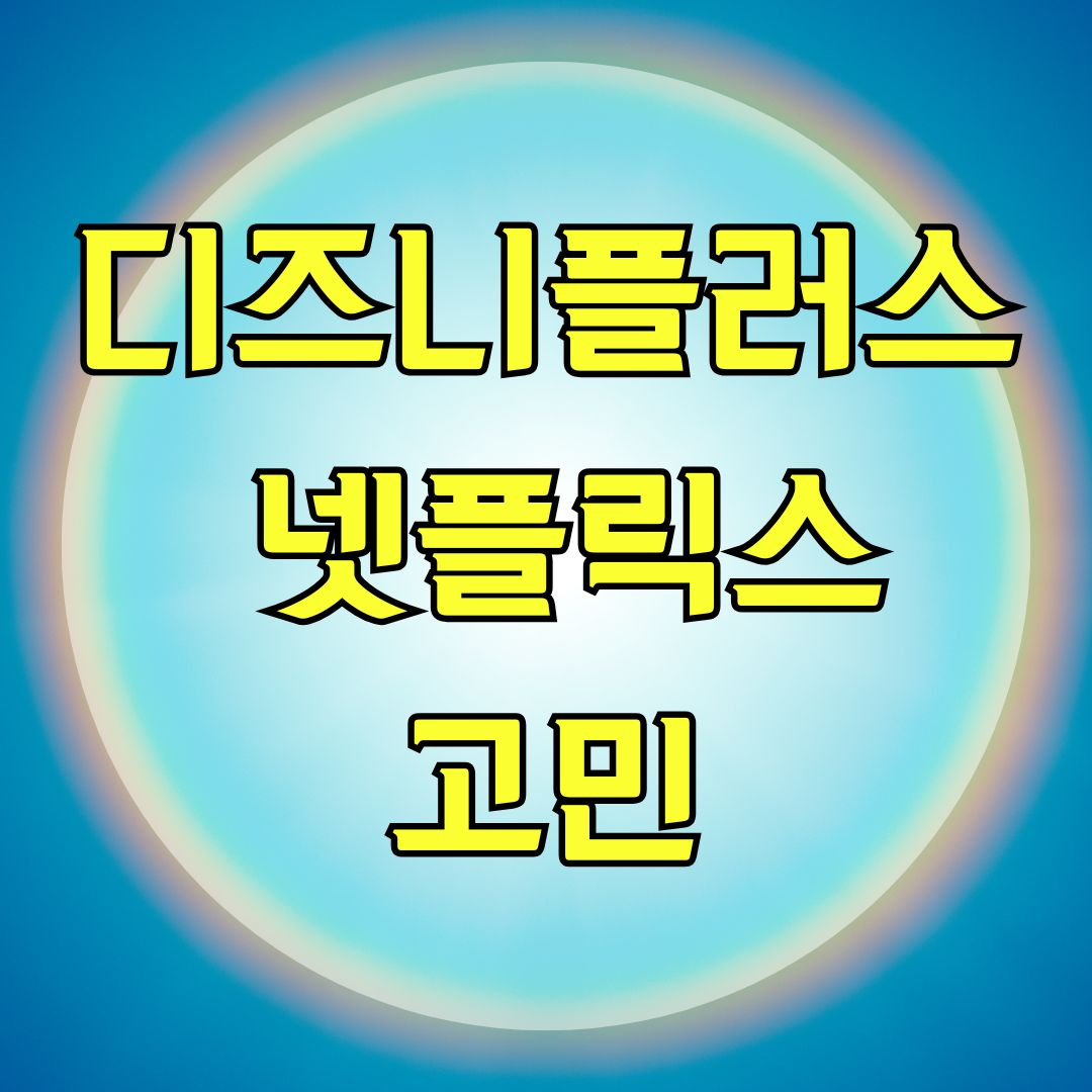 디즈니플러스 넷플릭스 고민