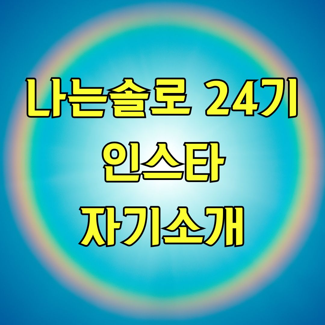 나는솔로 24기 인스타 자기소개