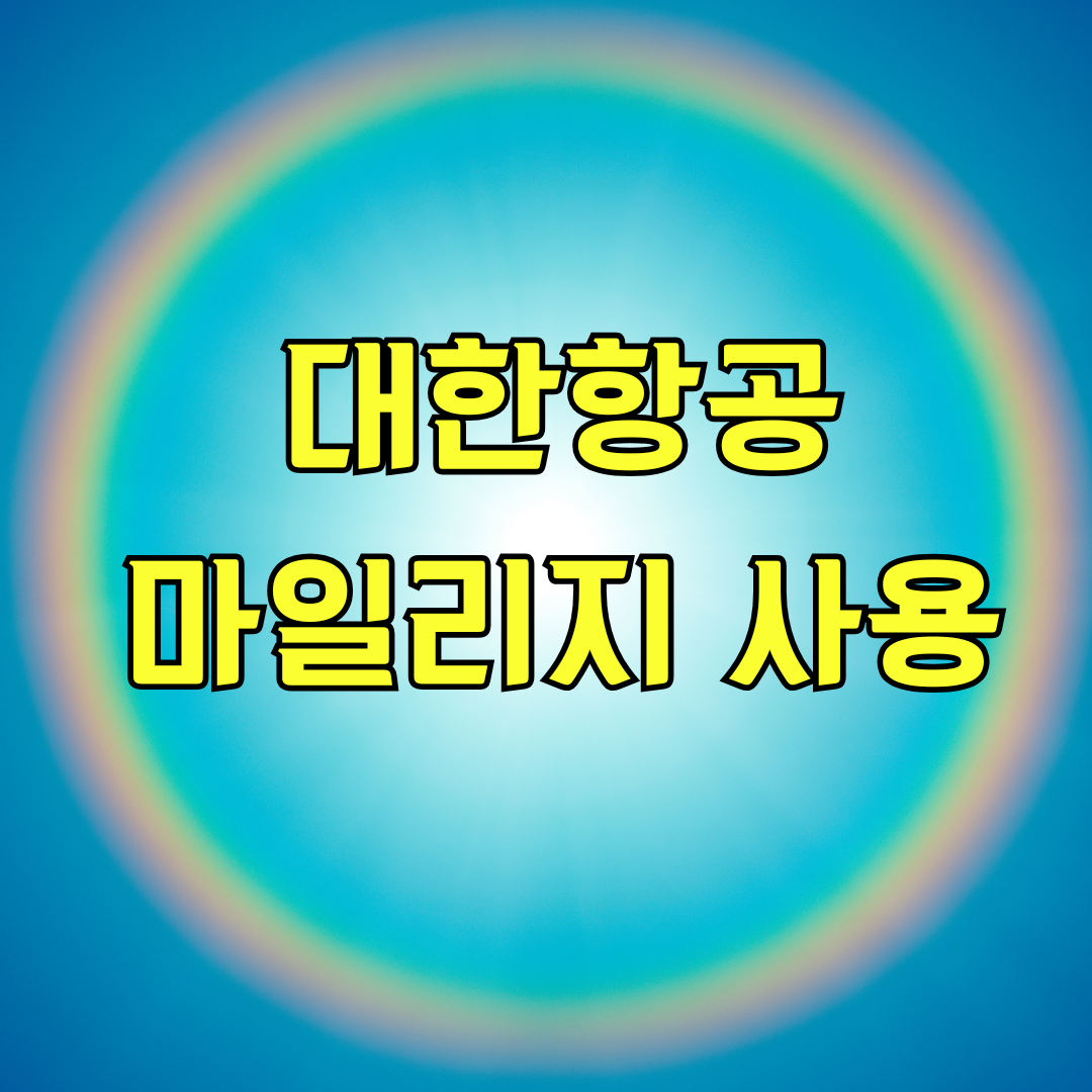 대한항공마일리지 사용