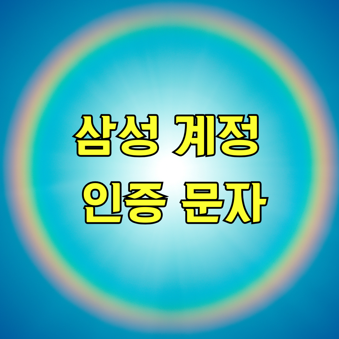 삼성 계정 인증 문자