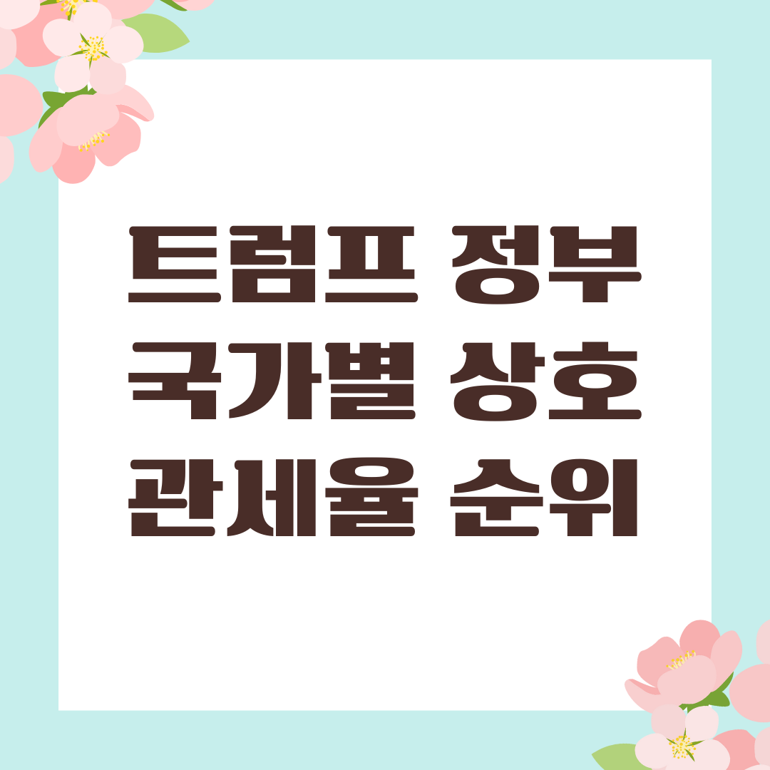 트럼프 정부 국가별 상호 관세율 순위