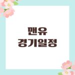 맨유 경기일정