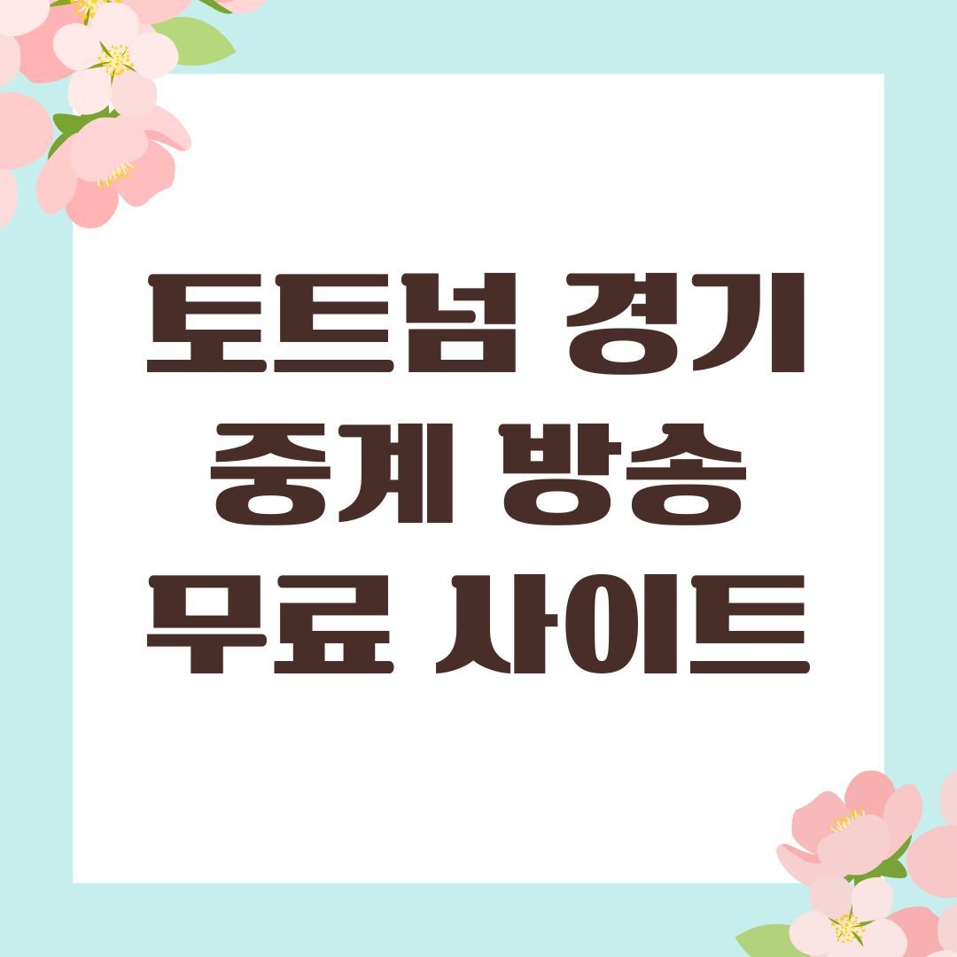 토트넘 경기 중계 방송 무료 사이트