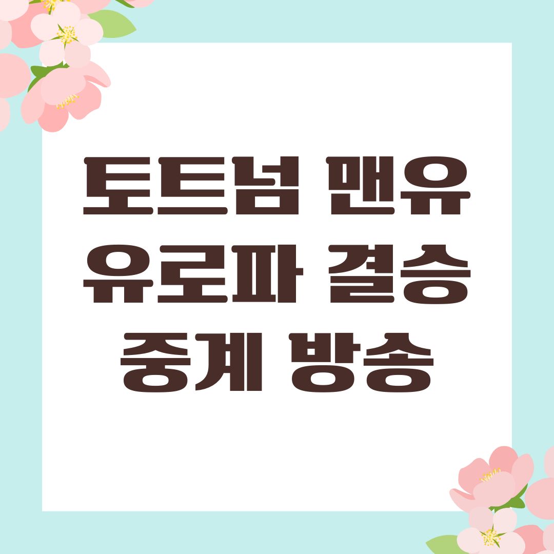토트넘 맨유 유로파 결승 중계 방송