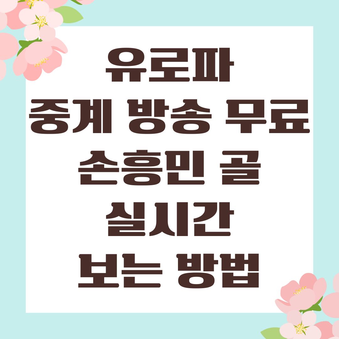 유로파중계 방송 무료 손흥민 골 실시간 보는 방법