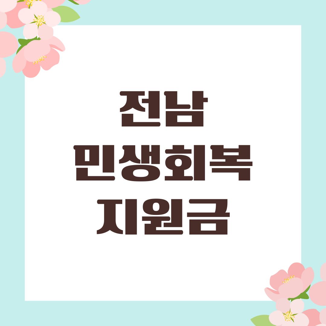 전남 민생회복지원금