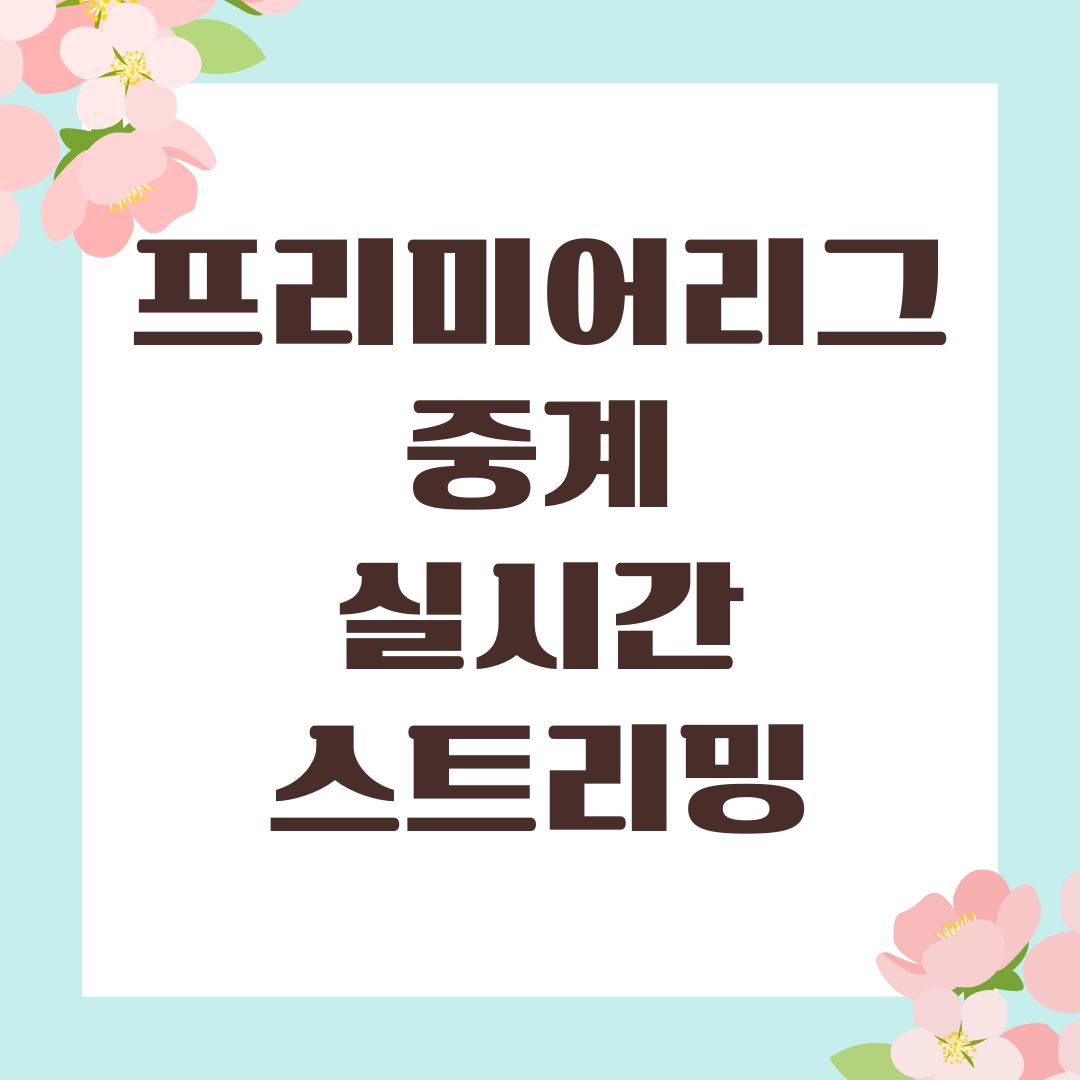 프리미어리그 중계 실시간 스트리밍