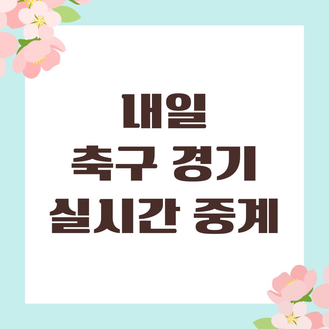 내일 축구 경기 실시간 중계