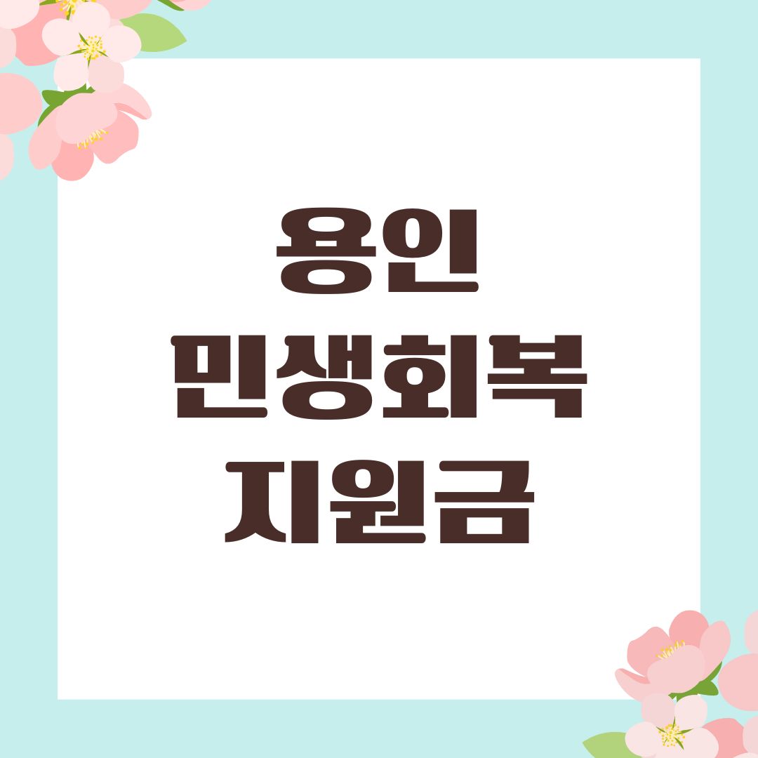 용인 민생회복지원금