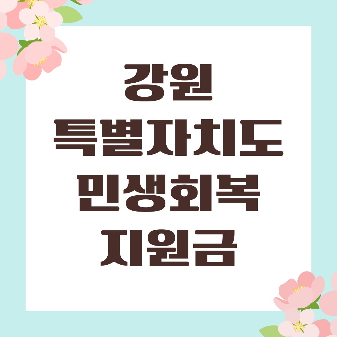 강원특별자치도 민생회복지원금