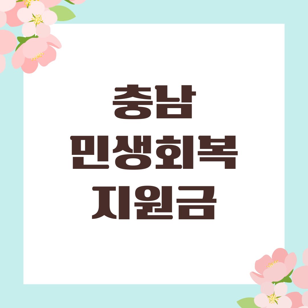 충남 민생회복지원금