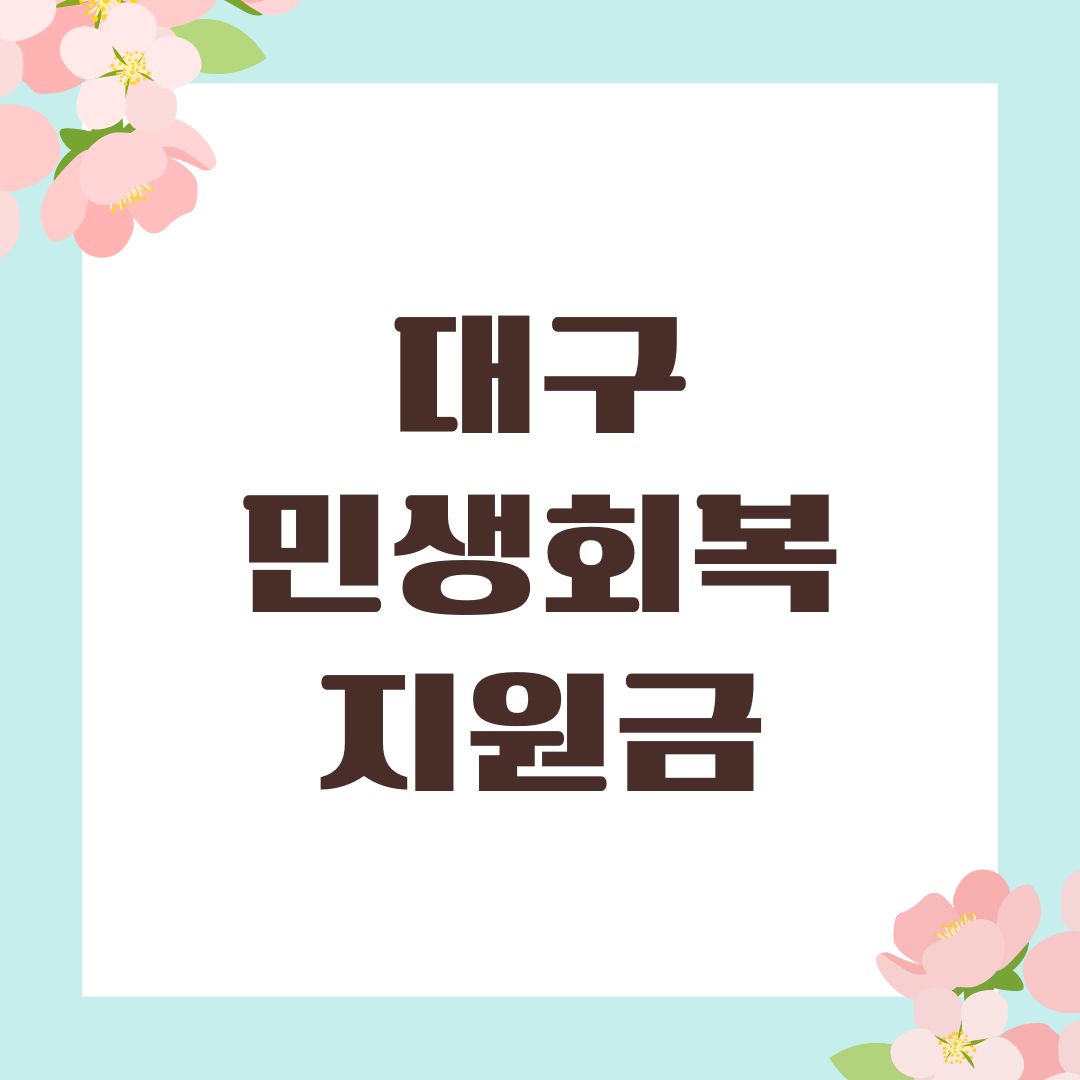 대구 민생회복지원금