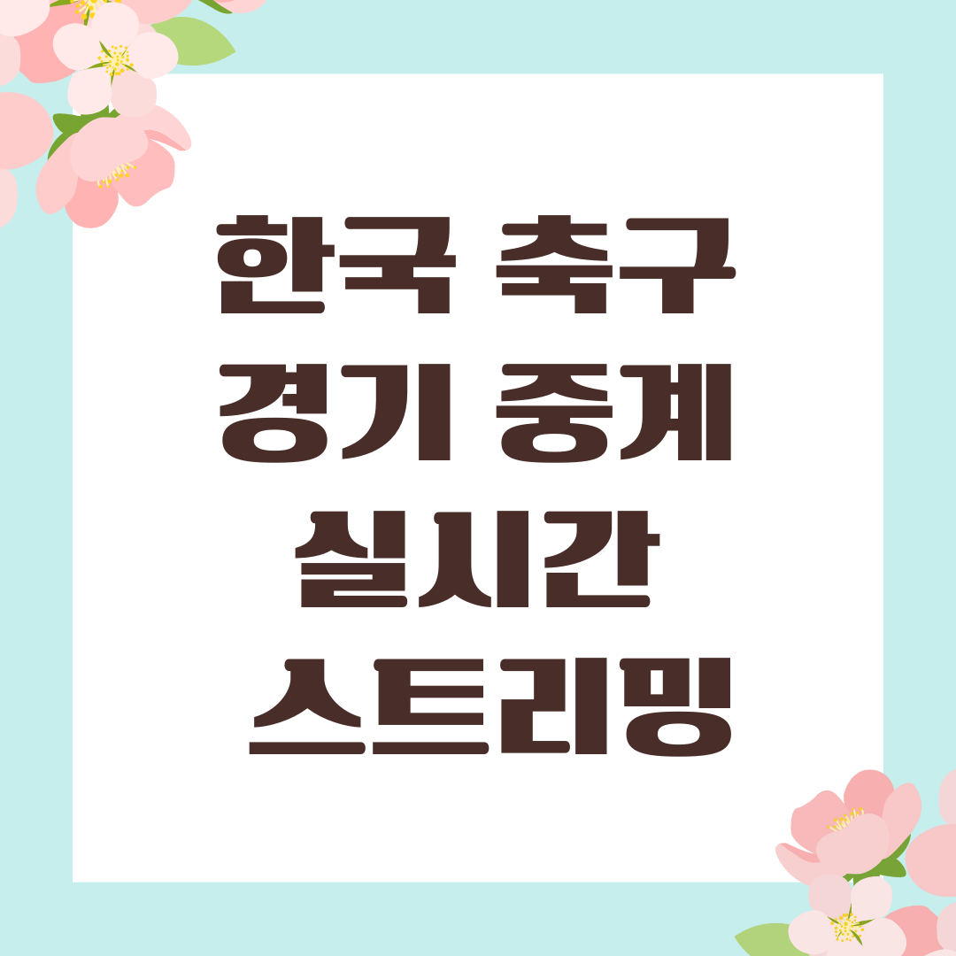 한국 축구 경기 중계 실시간 스트리밍