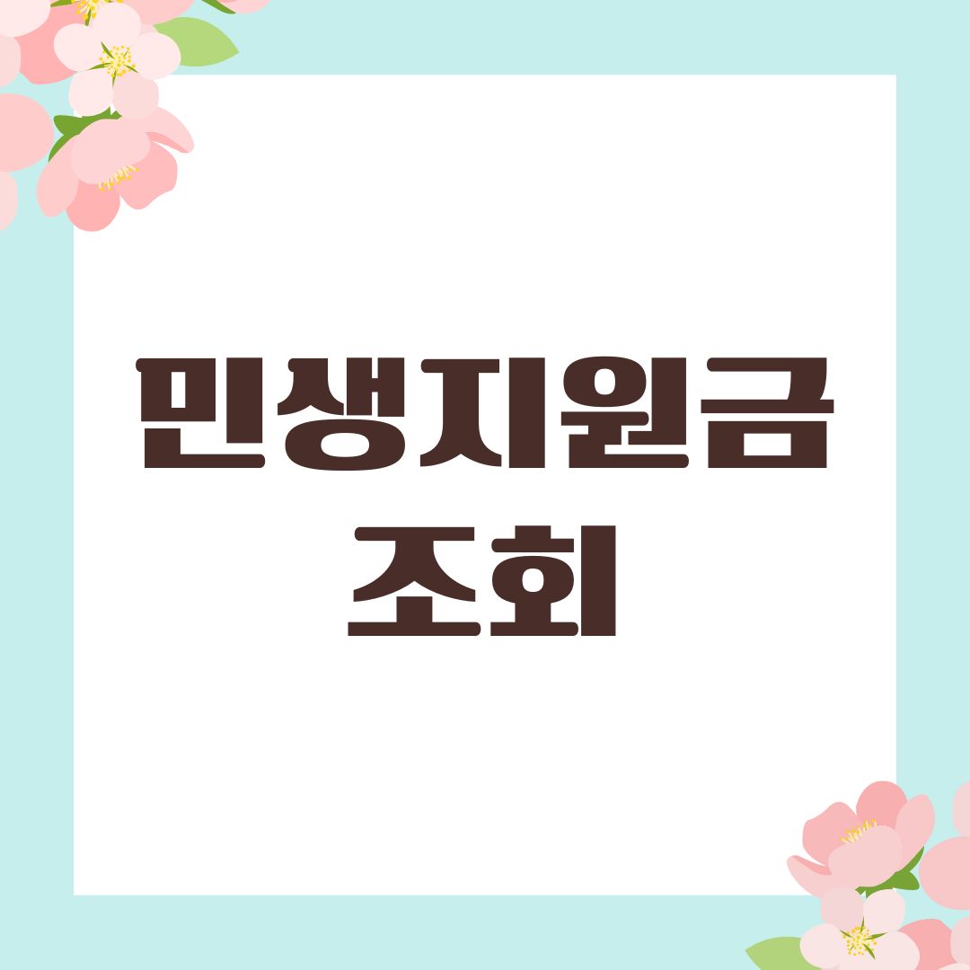 민생지원금 조회