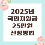 2025년 국민지원금 25만원 신청방법