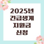 2025년 긴급생계지원금 신청