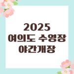 2025 여의도 수영장 야간개장