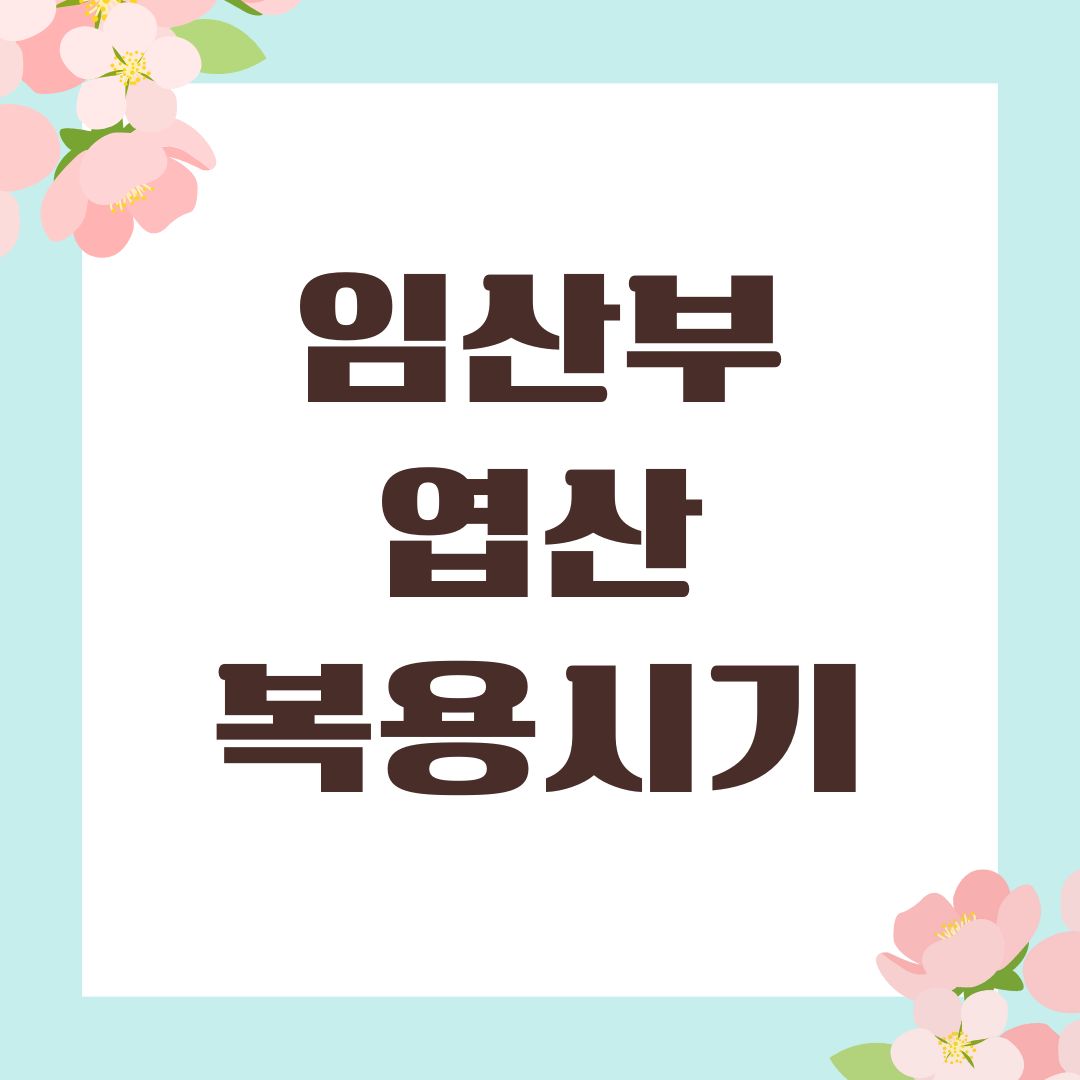 임산부 엽산 복용시기