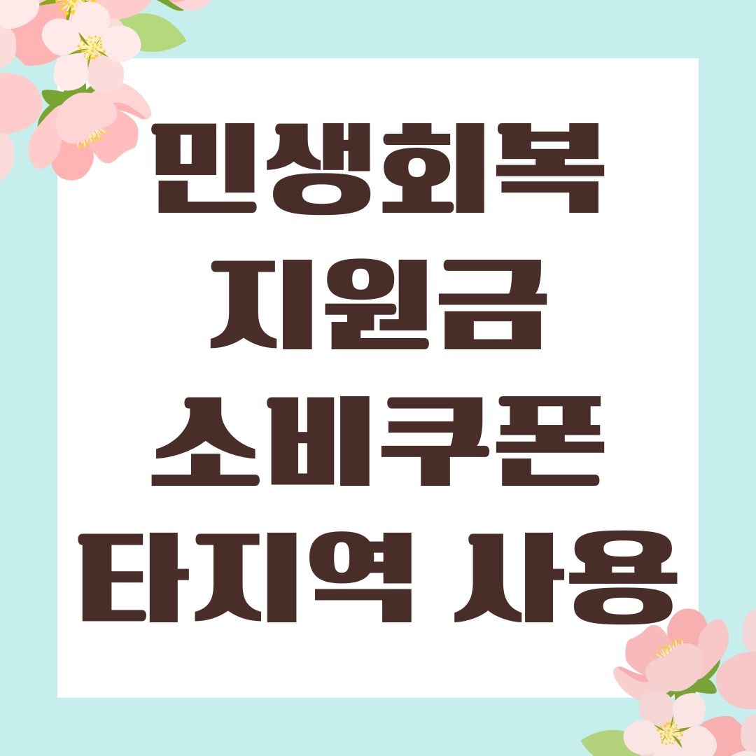 민생회복지원금 소비쿠폰 타지역 사용